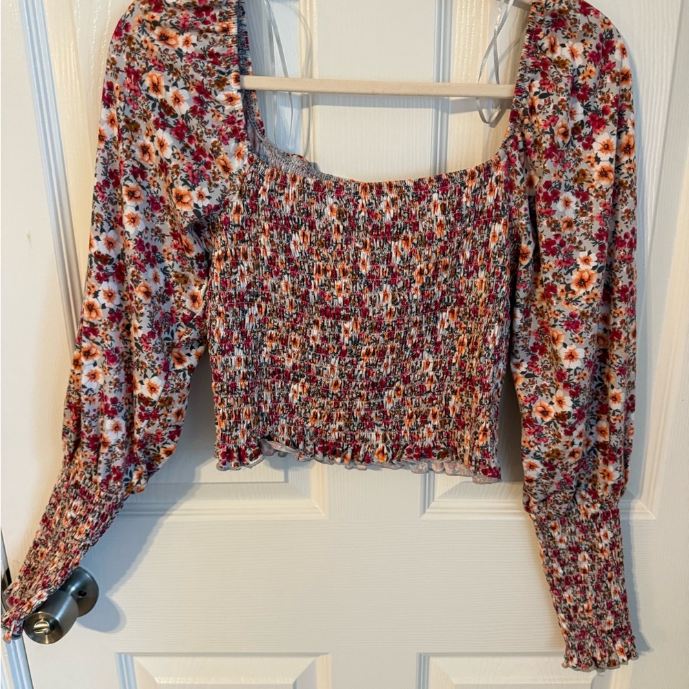 Miami Multicolor Floral Smocked Blouse